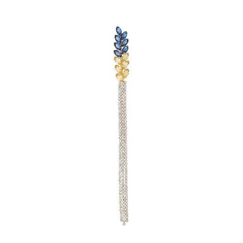 Elegante Weizenohrbrosche Mit Langem Faden Fransen Zartes Weizen Lapper Pins Schmuck Exquisite Frauenkleidung Accessoire Fließende Fransen Sparkling Kristall Lappelstifte von Geavonyg