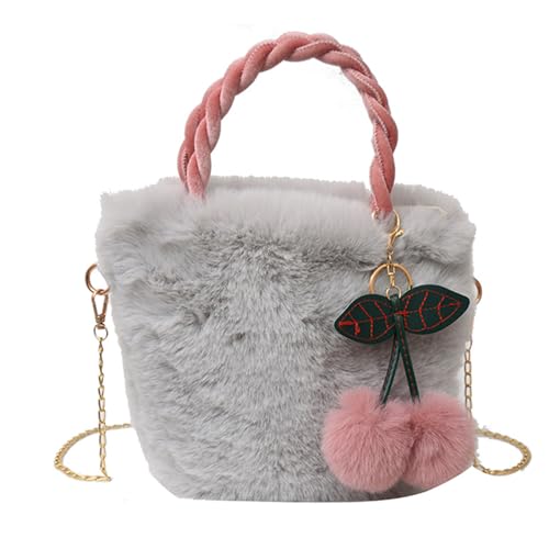 Fashion Eimer Taschen Für Mädchen Frauen Crossbody Tasche Mit Kirschheizter Schulter Plüsch Trendy Vielseitige Dame Geldbeutel Modische Plüsch Fashion Eimer Taschen Für Mädchen Frauen Crossbody Tasche Mit Kirschheizter Schulter Plüsch Trendy Vielseitige Dame Geldbeutel Modische Plüsch von Geavonyg