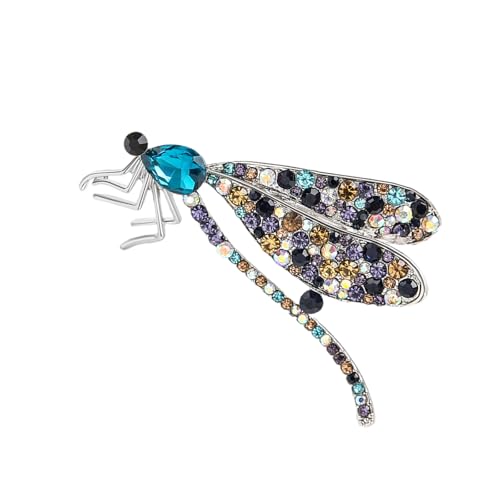 Faszinierende Strasssteine ​​Libellen Brosche Modekleidung Schmuck Elegante Badge Fastener Legierung Textur Frauen von Geavonyg