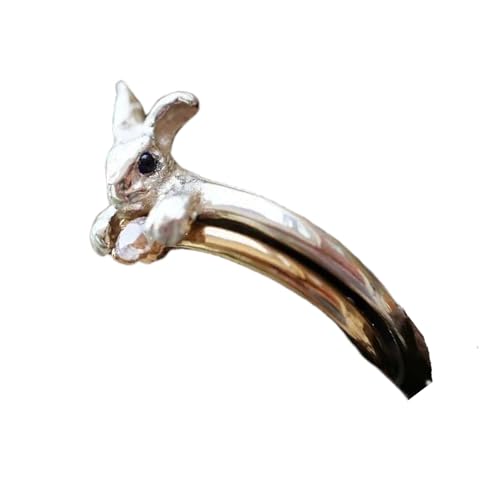 Geavonyg 1. Von Kaninchen Inspirierte Stapelbare Ringe Mit Funkelnden Kristallen Trendy Schmuck Frauen Und Mädchen Funkeln von Geavonyg