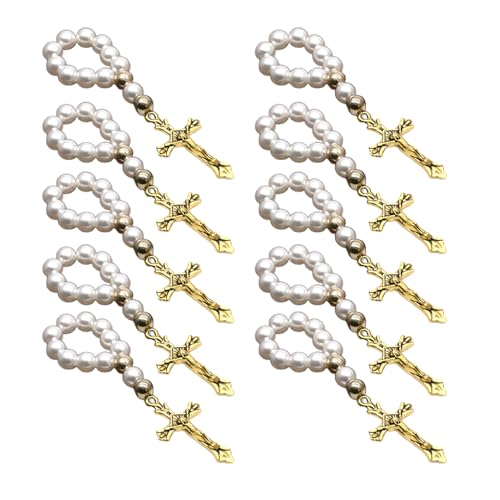 Geavonyg 10 Seiten Dehnbares Armbandkreuz Anhänger Mode Accessoire Religiöse Perlengelenk Schmuck Für Tägliche Religiöse Perlen Armband von Geavonyg