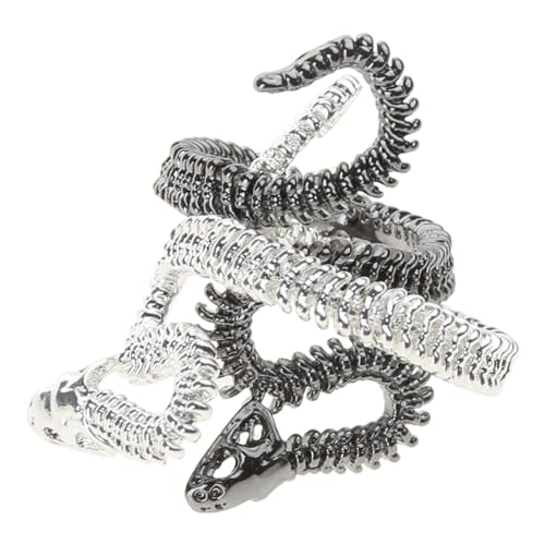 Geavonyg 2 PCs Vintage Snake Bone Männer Und Frauen Schmuck Kombination Für Formpaar Ringe von Geavonyg