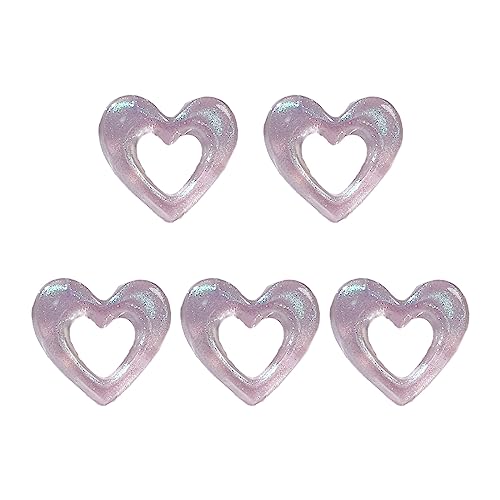 Geavonyg 5pcs Acrylherz Anhänger Hohlzauber Schmuck Vorräte Für Halsketten Armbänder Ohrringe Schlüsselbund Schmuckanhänger von Geavonyg