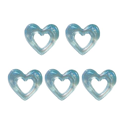 Geavonyg 5pcs Acrylherz Anhänger Hohlzauber Schmuck Vorräte Für Halsketten Armbänder Ohrringe Schlüsselbund Schmuckanhänger von Geavonyg