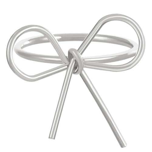 Geavonyg Allergie Freie Bogenknotenringe Verstellbare Schmetterlingsknoten Bogen Finger Ornamente Handgefertigter Schmuck Für Frauen Fliege Krawattenringe von Geavonyg
