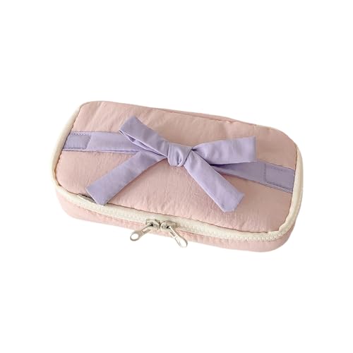 Geavonyg Bowknot Fabric Bleistift Gehäuse Große Stiftbeutel Große Kapazitätsstifte Organizer Reisekosmetikbeutel Für Büroschule Reiseschule Stifte Beutel von Geavonyg