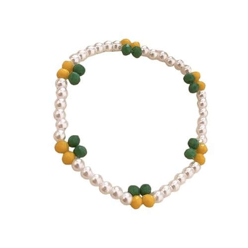 Geavonyg Damen Stretcharmband Mit Farbenfrohen Perlen Und Kristallen Perlenvereinbarungsgröße Handchain Schmuck Für Alltägliche Verschleiß Eleganter Partyschmuck von Geavonyg
