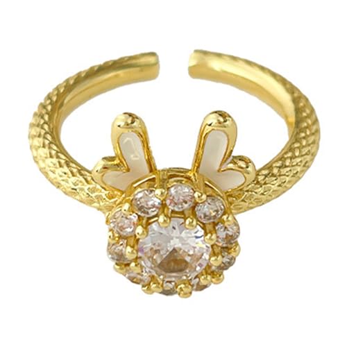 Geavonyg Drachenöffnungsringe Elegante Verstellbare Chinesische Fingerschmuck Kupfermaterial Hochzeit Für Mädchen Eröffnung Ringe von Geavonyg