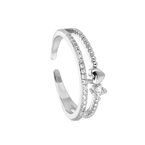 Geavonyg Elegante Einstellbare Kupferherzringe Mit Kubikzirkonia Jubiläumsgeschenken Schmuck Für Ihre Besonderen Momente Kupfer Herzschmuck von Geavonyg