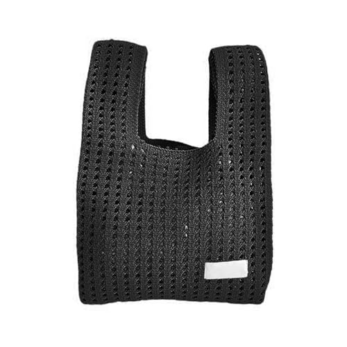 Geavonyg Elegante Handgefertigte Strickhandtasche Für Frauen Lässiger Handgelenkstasche Feste Farbtasche Für Mehreren Anlässe Ausgehöhlt von Geavonyg