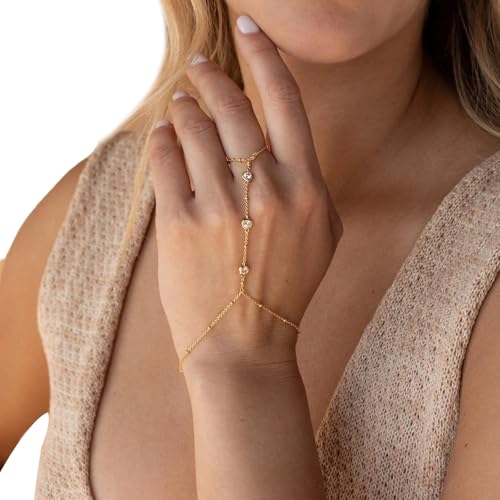 Geavonyg Elegantes 2 Teiliges Gold/Silber Verstellbares Verstellbares Kettenarmband Set Mit Kubischen Zirkonia Frauenhandschmuck Alltagsnutz Gold/Silberarmband Set von Geavonyg