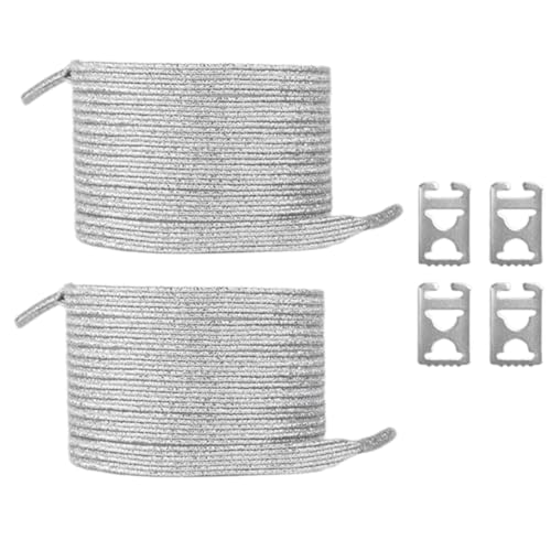 Geavonyg Erwachsene Kinder Glitzern Metallische Gummibänder Nicht Schnürsenketten Mit Metallschlos von Geavonyg