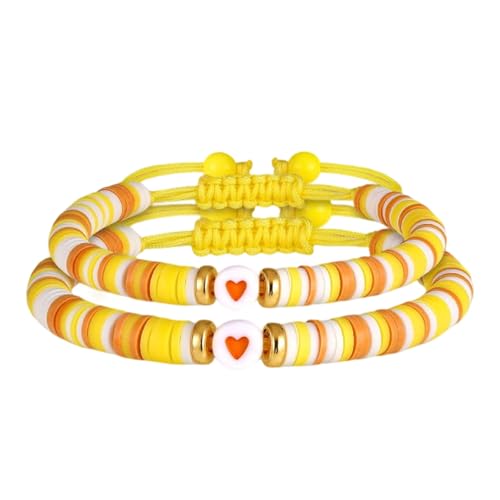 Geavonyg Flexible Dehnbares Weiches Ton Freundschaftsarmband Set Verstellbar von Geavonyg