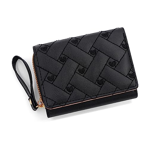 Geavonyg Frauen Reißverschluss Brieftasche Visitenkartenhalter Münzgrundtasche PU Lederwechsel Tasche Tragbare Reisekarten Organizer Weiße Brieftasche von Geavonyg