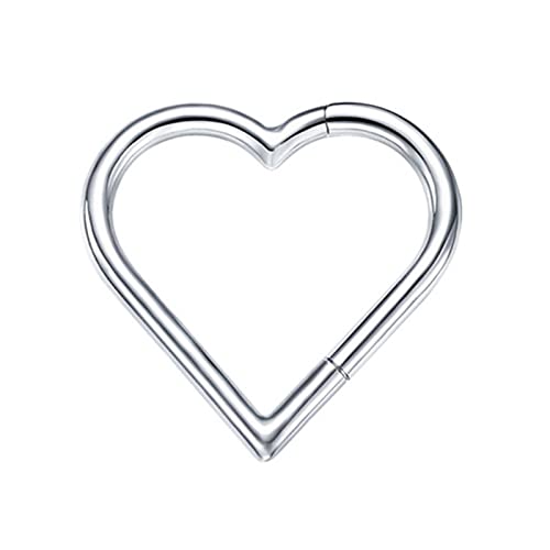 Geavonyg Herznase Hoop G23 Für Titanoopringe HOOPS Single Piercing Knorpel Für Frauen Durch Piercing Schmuck Herz von Geavonyg