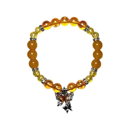 Geavonyg Kristallarmband Mit Schmetterling Anhänger Perlen Armband Einzigartige Persönlichkeit Freundschafts Armband Kinder Schmuck Mode Frauenarmband von Geavonyg