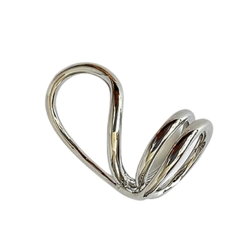 Geavonyg Künstlerische Openwork Ringe Doppelte Linien Trendige Metallstruktur Für Tägliche Verschleiß Und Besondere Anlässe Einzigartiger Schmuck von Geavonyg