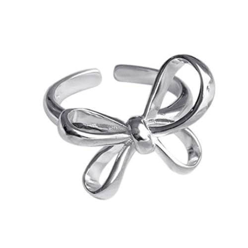 Geavonyg Mode Bandbögen Ringe Frauen Temperament Schmetterlingsknoten Weibliche Kubikum Einstellbare Offene Verzierung Retro Ringe von Geavonyg