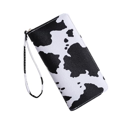 Geavonyg Mode PU Cow Muster Handheld Wallet PU Leder Perfekt Für Einkäufe Und Karten Für Soziale Versammlungen von Geavonyg