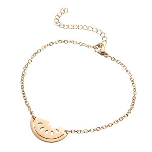 Geavonyg Mode Wassermelon Charmalme Armband Edelstahl Handchain Verstellbare Länge Armband Accessoire Für Frauen Vielseitiges Accessoire von Geavonyg
