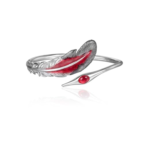 Geavonyg Moderne Feder Metallarmarm Einstellbarer Eröffnungsdesign Stapelbarer Schmuck Für Ungezwungene Outfits Trendy Feather Charme Armband von Geavonyg