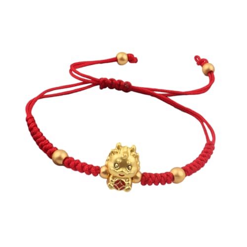 Geavonyg Modische Rote Seile Armbänder Verstellbare Zodiacs Tierzeichen Handgelenk Kette Lucky Dragon Pendellanbang. von Geavonyg