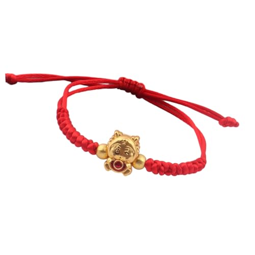 Geavonyg Modische Rote Seile Armbänder Verstellbare Zodiacs Tierzeichen Handgelenk Kette Lucky Dragon Pendellanbang. von Geavonyg