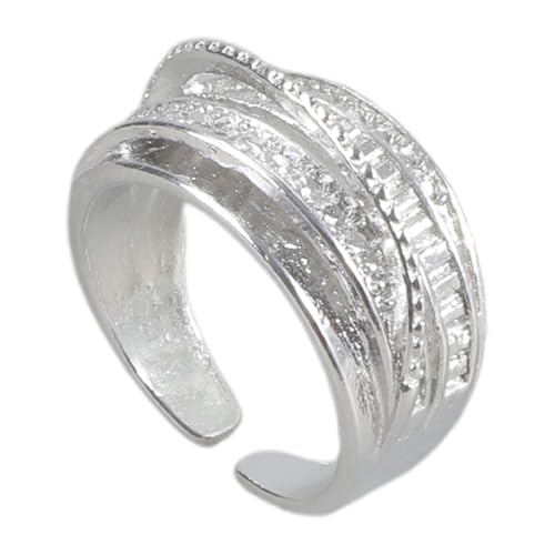 Geavonyg Multi Row Geometrische Kubische Zirkonia Ringe Open Engagement Ehering Band Ringe Elegant Jubiläum Schmuck Für Frauen Diamanten Für Frauen von Geavonyg