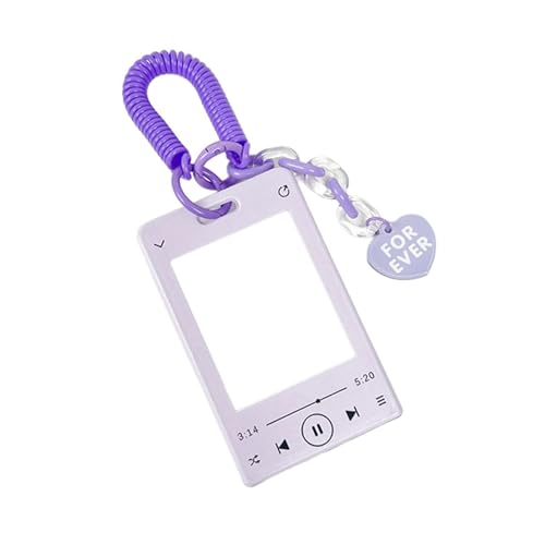 Geavonyg Music Player Themenkartenhalter Photokardhülsenbus Beschützer Mit Anhänger Keychain Photocard Mit Anhänger Keychain Music Player Themenkarte Für Frau von Geavonyg