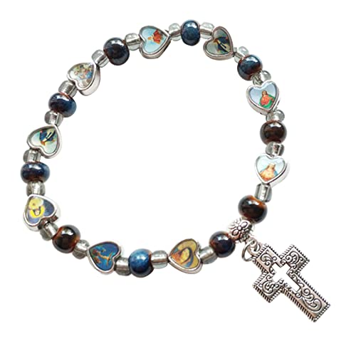 Geavonyg Perlen Armbänder Kreuzheizes Elastic Armband Frau Girls Party Schmuck Elastizität Kreuzarmbänder von Geavonyg