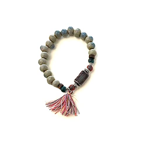 Geavonyg Perlenarmband Bunt Keramik Handgefertigt Einfacher Ethnischer Stil Elastischer Handkette Für Frauen Mädchen Keramikarmband Männer Perlenarmbänder Erwachsene Ethnische Armbänder von Geavonyg