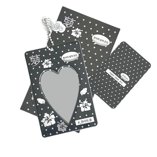 Geavonyg Photo Card Sleeve Mit Perlenkette Photokardabdeckungen PVC Ärmeln Für Frauen Student Student Schlüsselring Bag Rucksäcke Charm Office Desk Accessoires Ärmel von Geavonyg