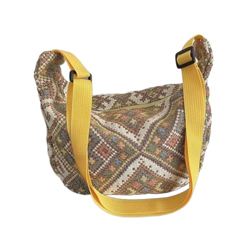 Geavonyg Stilvolle Ethnische Umhängetasche Retro Knödelform Mit Anhängerdekoration Perfekt Für Lässige Ausflüge Vielseitige Einzel Umhängetasche von Geavonyg