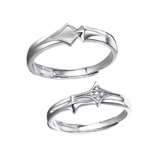 Geavonyg Stilvolle Star Designs Paarringe Symbolisieren Everlastings Liebe Und Kameradschaft Tragbar Für Besondere Anlässe Paarringe von Geavonyg