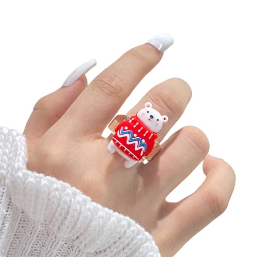 Geavonyg Stylische Weihnachts Cartoon Ringe Weihnachtsfeier Accessoire Verbessert Den Urlaubs Charme Auf Partys Und Besonderen Anlässen Festival Accessoires von Geavonyg