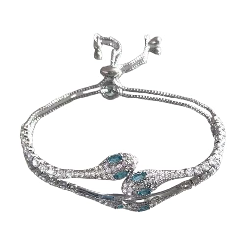 Geavonyg Stylish Damen Schlangenarmband Mit Stilvollen Kristallen Und Zirkonzubehör Für Trendige Frauen Ladies Casual Wear Crystals Zirkon Schmuck von Geavonyg