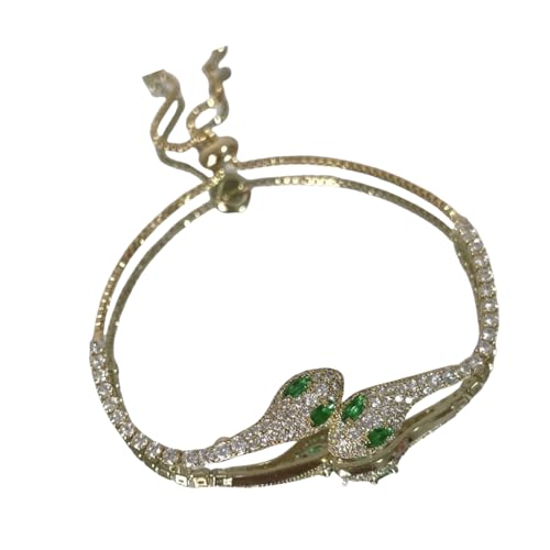 Geavonyg Stylish Damen Schlangenarmband Mit Stilvollen Kristallen Und Zirkonzubehör Für Trendige Frauen Ladies Casual Wear Crystals Zirkon Schmuck von Geavonyg