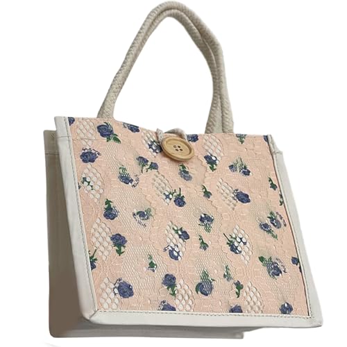 Geavonyg Süße Blumenstoff Tasche Handtasche Für Japanisch Inspirierte Modezubehör Für Lehrbücher Und Kisten Multifunktionale Accessoire Beutel von Geavonyg