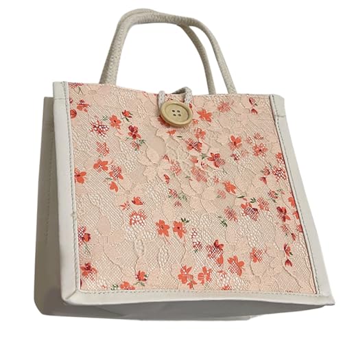 Geavonyg Süße Blumenstoff Tasche Handtasche Für Japanisch Inspirierte Modezubehör Für Lehrbücher Und Kisten Multifunktionale Accessoire Beutel von Geavonyg