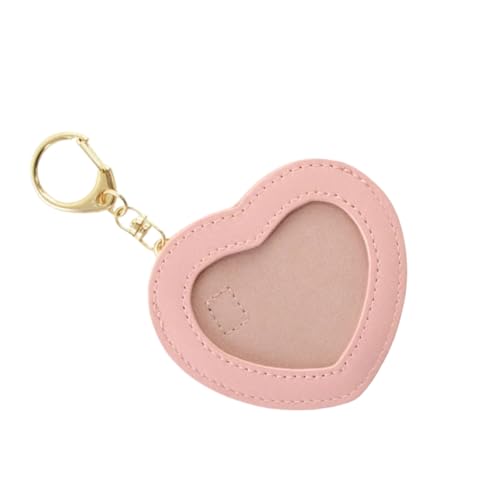 Geavonyg Tragbarer Herz Form Abzeichenhalter Schlüsselbund Mit Anime Pin PU Leder Display Beschützer Für Modische Abzeichenkollektoren Persönlicher Stil Verbesserung von Geavonyg