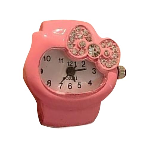 Geavonyg Trendy Bowknot Strasssteine ​​Ringe Watch Love Heart Fingerring Uhr Für Frauenschmuckzubehör Und Modebegeisterte Uhr von Geavonyg