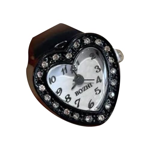 Geavonyg Trendy Bowknot Strasssteine ​​Ringe Watch Love Heart Fingerring Uhr Für Frauenschmuckzubehör Und Modebegeisterte Uhr von Geavonyg