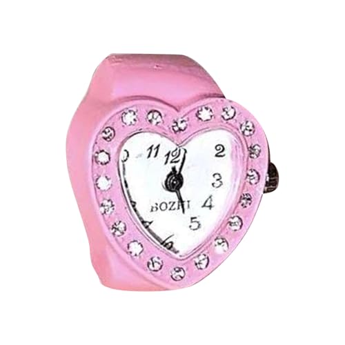 Geavonyg Trendy Bowknot Strasssteine ​​Ringe Watch Love Heart Fingerring Uhr Für Frauenschmuckzubehör Und Modebegeisterte Uhr von Geavonyg