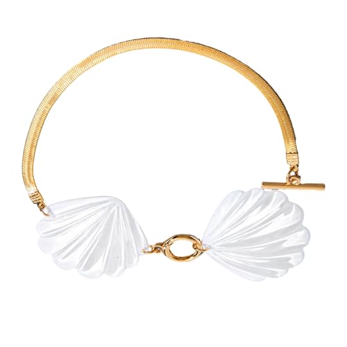 Geavonyg Trendy Kreative Fußkettchen Muschelform Anhänger Fuß Schmuck Eisen Textur Party Accessoire Für Tägliche Partyfußschmuck von Geavonyg