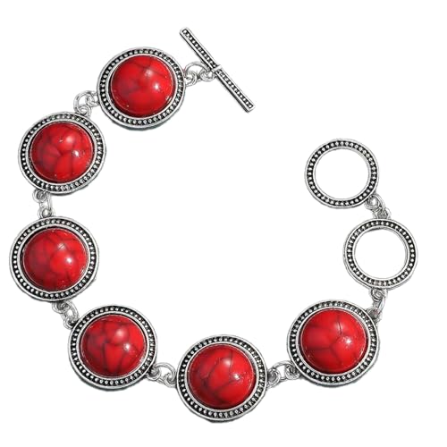 Geavonyg Unique Designs Styles Vintage Round Steinarmband Für Frauen In Robusten Perlen Mit Verstellbarem Komfort. von Geavonyg