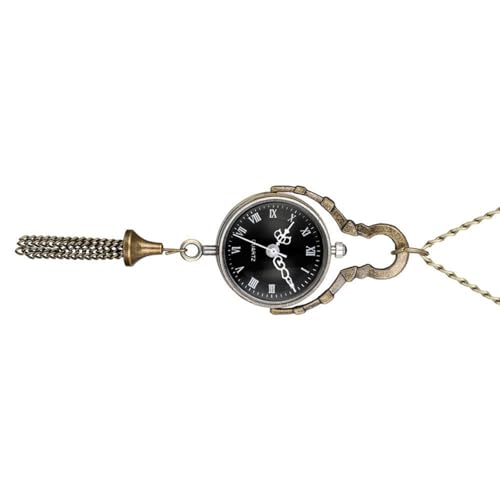 Geavonyg Vintage Römische Zifferung Taschenuhr Für Männer Und Frauen Elegante Kette Mit Legierung Case Railroad Kostüm Zubehör Business Meeting Accessoire von Geavonyg