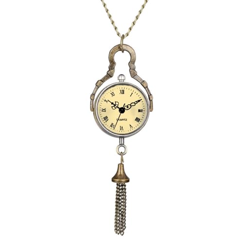 Geavonyg Vintage Römische Zifferung Taschenuhr Für Männer Und Frauen Elegante Kette Mit Legierung Case Railroad Kostüm Zubehör Business Meeting Accessoire von Geavonyg