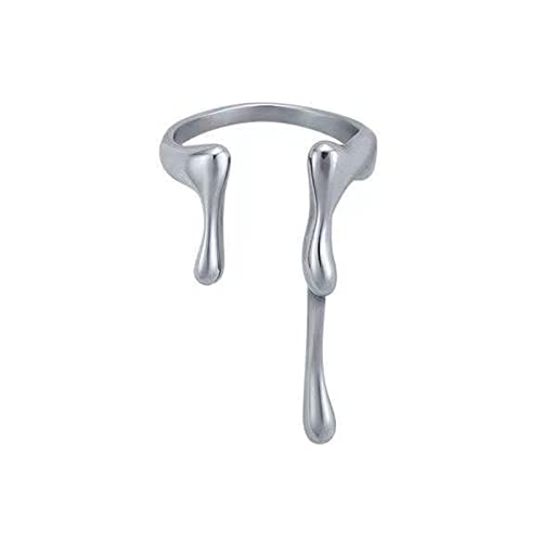 Geavonyg Y2k Flüssige Ringgelenksets Für Frauen Wassertropfen Legierung Metall Schmuck Frauen Anillos Schmuckstücke Requisiten Wasser Tropf von Geavonyg