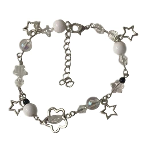 Geavonyg Zarte Perlenblütenstern Dekoriertes Armband Elegant Mit Exquisitem Handgefertigtem Hohlem Charme Für Tägliche Verschleißblumen Und Sternanhänger von Geavonyg