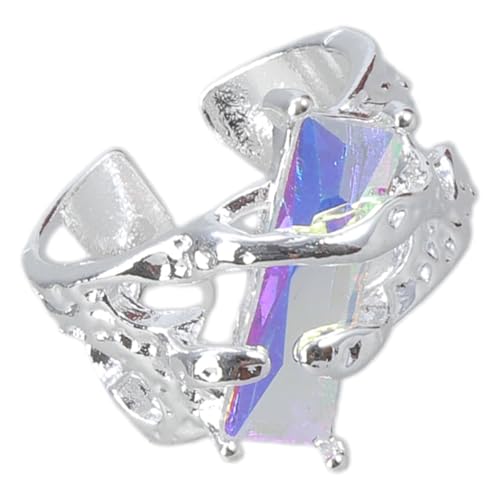 Geavonyg Zeitgenössische Edelsteine ​​eingebettete Ringe In Flüssiges Laval Design Stilvoller Ringe Accessoire Ideal Zur Verbesserung Der Party Outfits Trendy Mode von Geavonyg